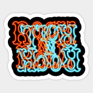 Glowing Neon Fire and Ice RocK n RolL Anagram Sticker